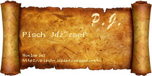 Pisch József névjegykártya